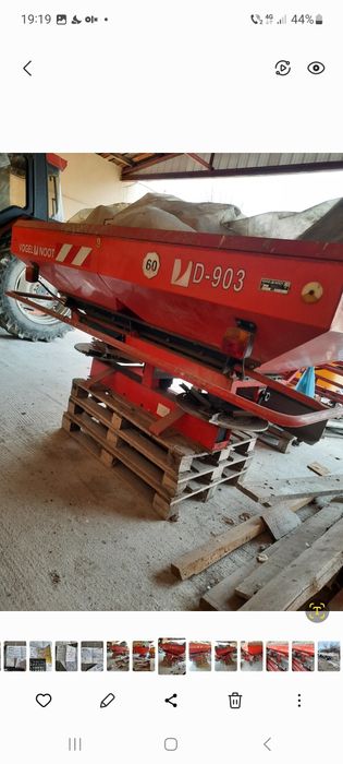 Distribuitor azot vogel&noot d903 /quvigne d 903 și plug reversibil vo