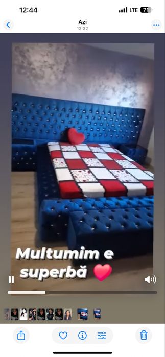 Pat cu noptiera si lădiță