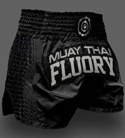 Тайландски боксерки FLUORY, бродирани спортни гащета за муай тай
