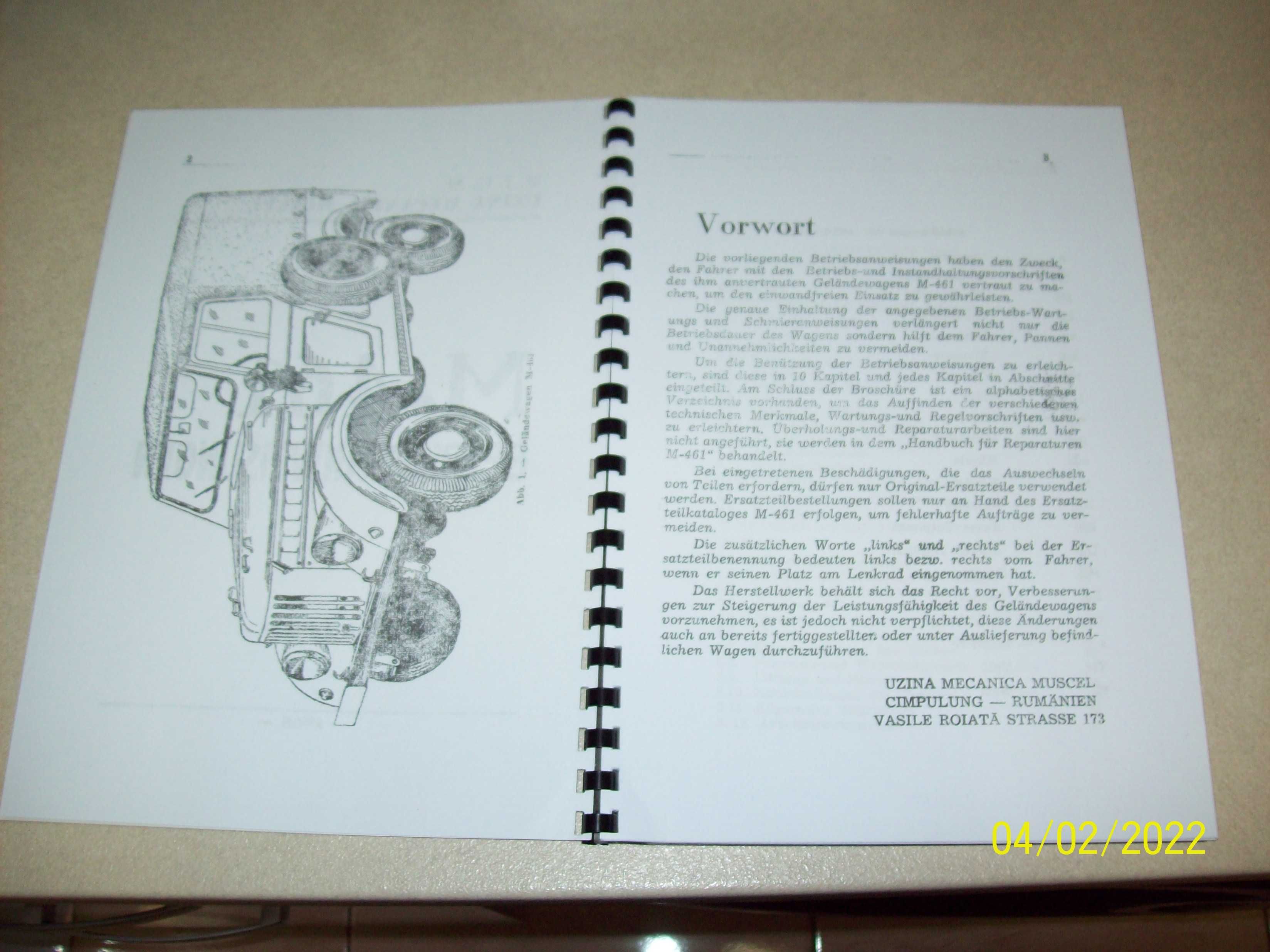 Carte intretinere si exploatare auto epoca Aro IMS M461