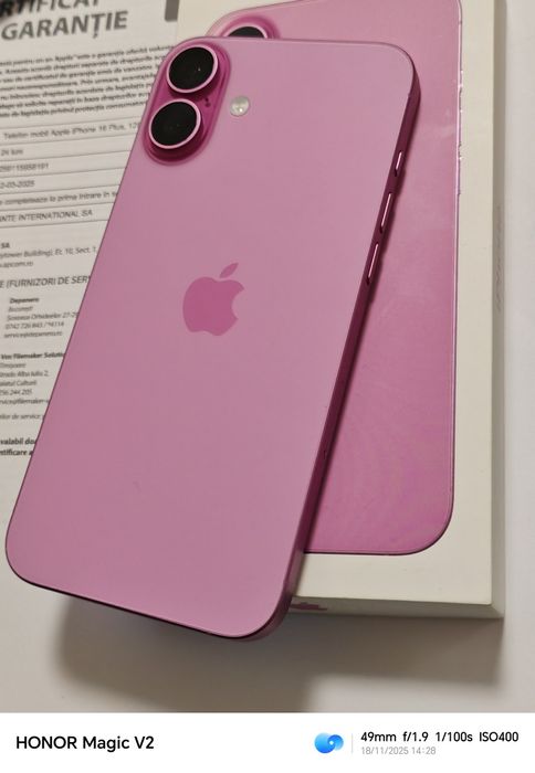 Apple iPhone 16 Plus - 128 GB Pink / impecabil / Garanție eMag