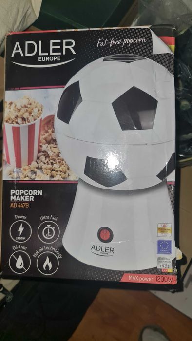 Aparat pentru Popcorn Adler AD4479 1200W Alb- NOU (forma de minge)