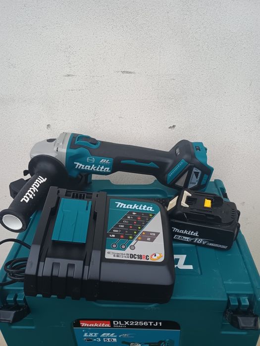 Flex Makita dga513, variator turatie,baterie 6 ah,încărcător,cutie