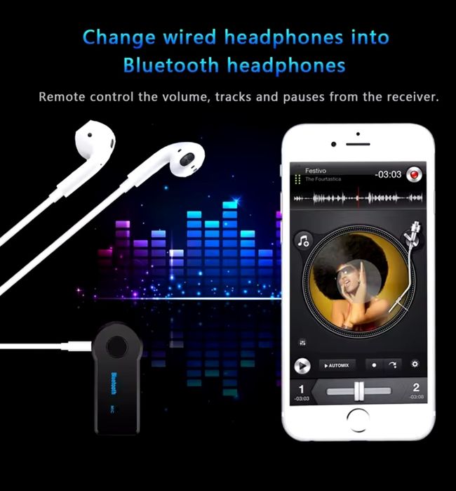 NOU Bluetooth AUX cu cablu încărcare inclus