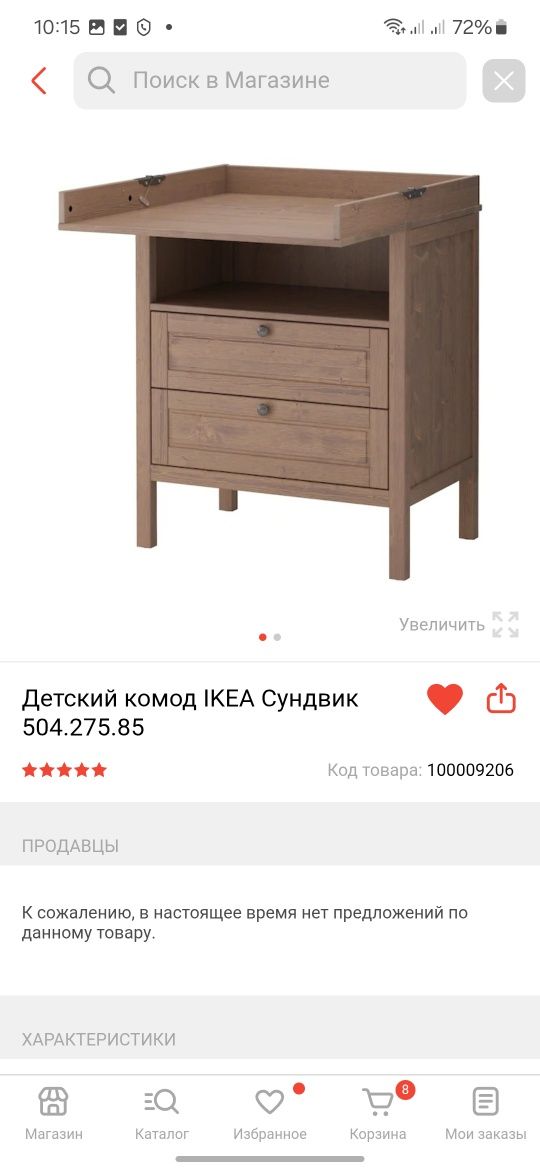 IKEA SUNDVIK СУНДВИК пеленальный стол