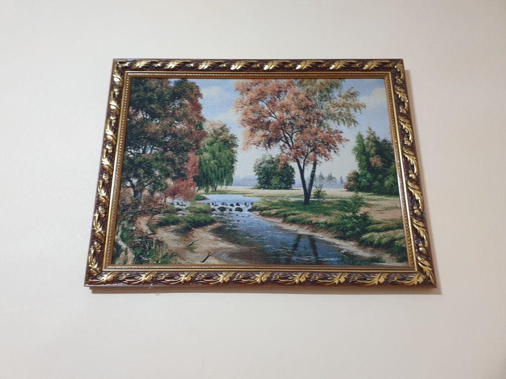Картина пейзаж  из ткани