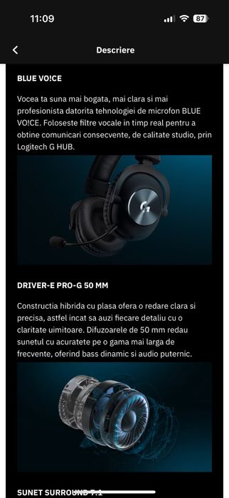 Casti Gaming Logitech Pro X SE