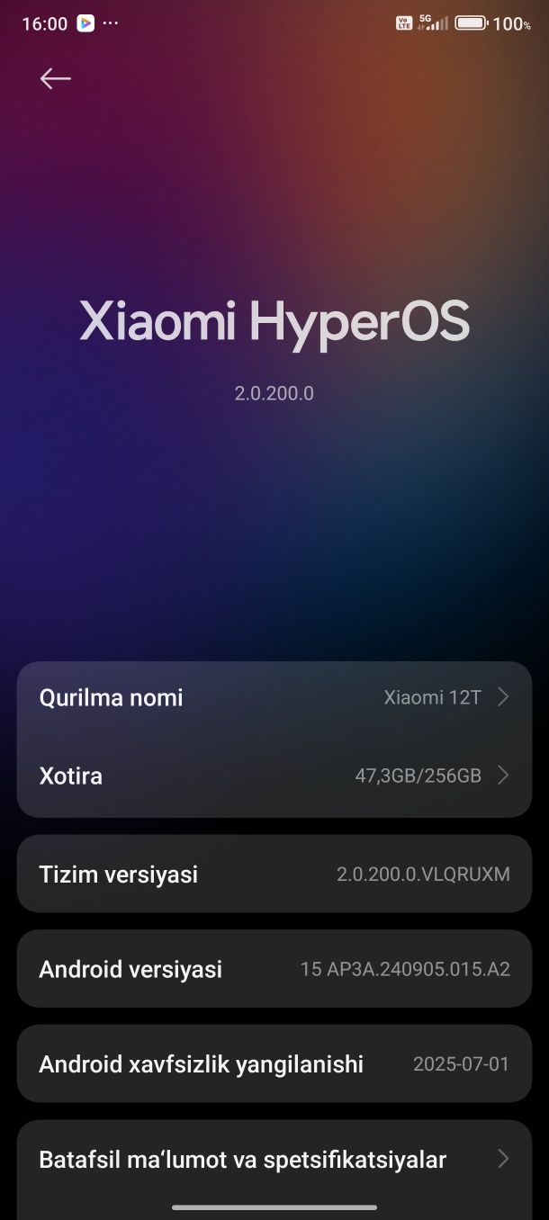 Xioami 12 T  256