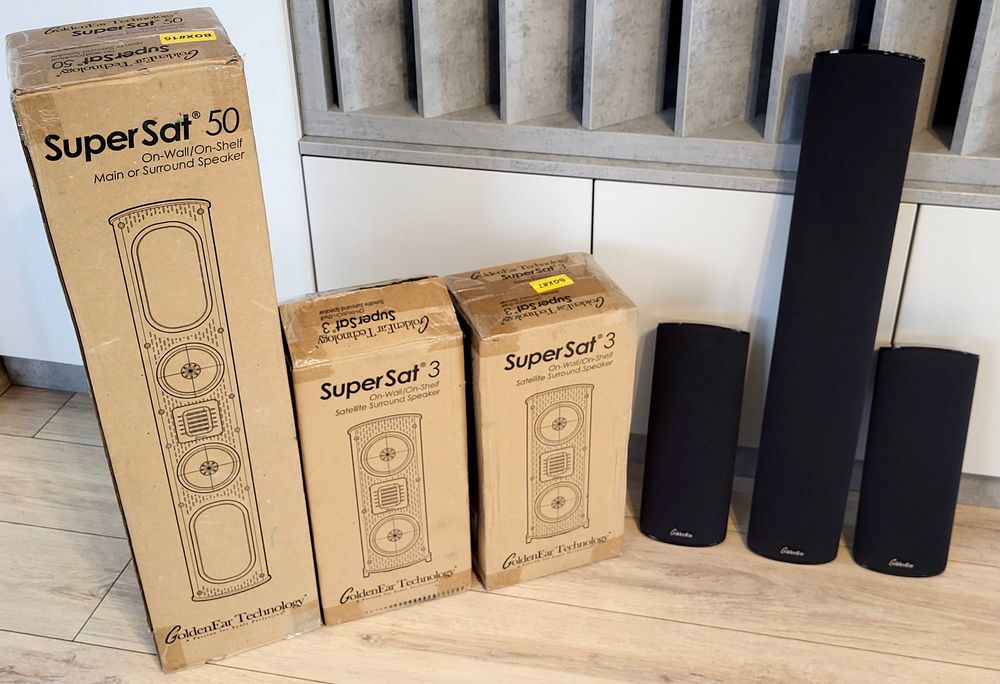 Boxe de perete,Sateliti si Surround sau Baza,Goldenear SuperSat3 si 50