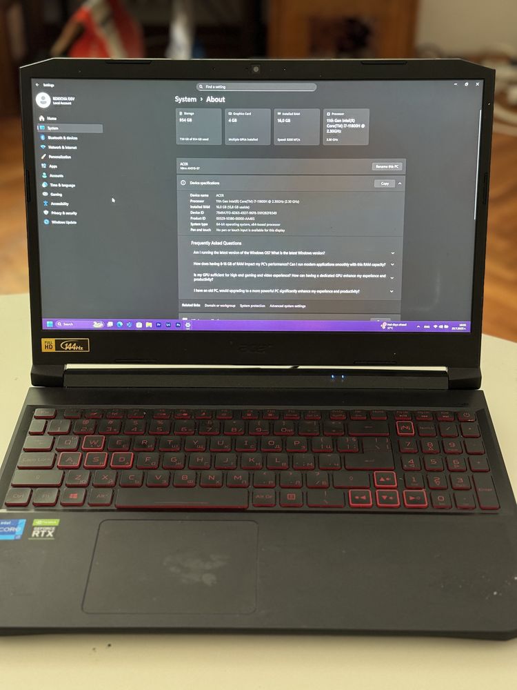 Лаптоп Acer Nitro 5 16gb RAM 1TB SSD