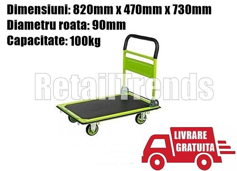 Platforma Liza Carucior Transport Manuala Marfa Bidoane 150 200 300 kg