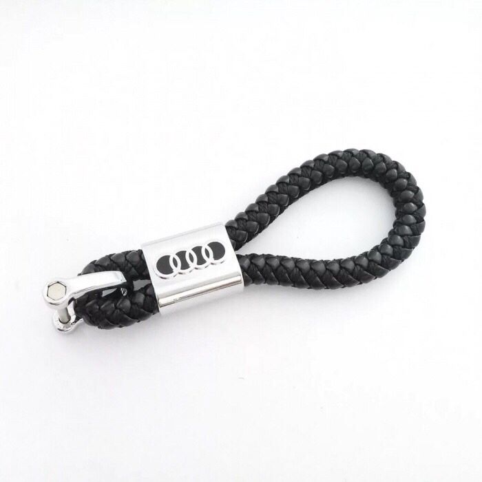 Breloc piele impletit Audi S line A1 A3 A4 A5 A6 A8 S4 S6 roșu negru