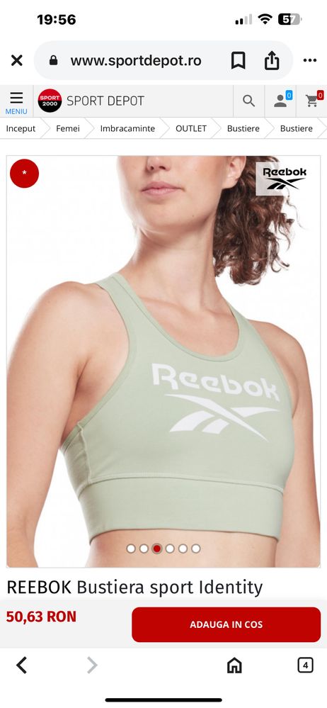 Bustiera reebok fete