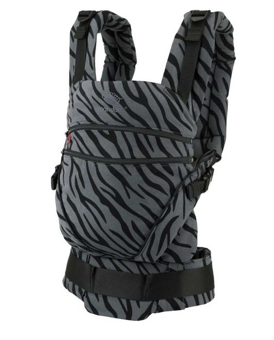 Marsupiu Manduca XT WildLife Zebra, pana la 20 kg, Negru/Gri