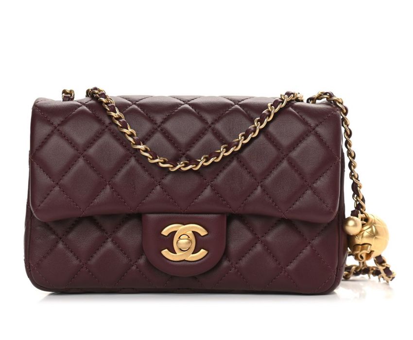 Сумка Шанель Pearl Crush Flap Бургунди