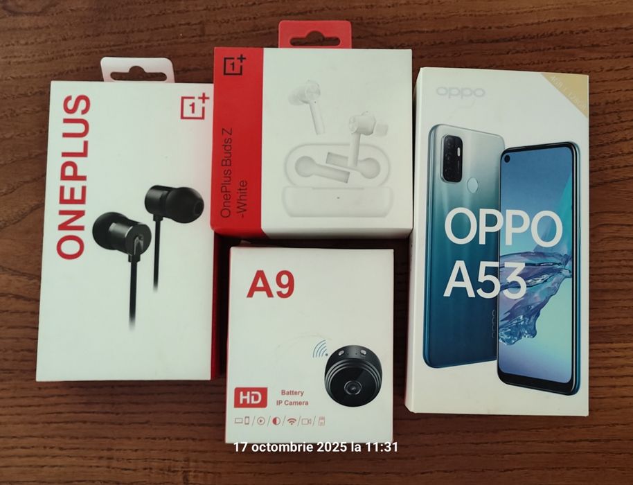 Cutie oppo A53, cutie casti oneplus