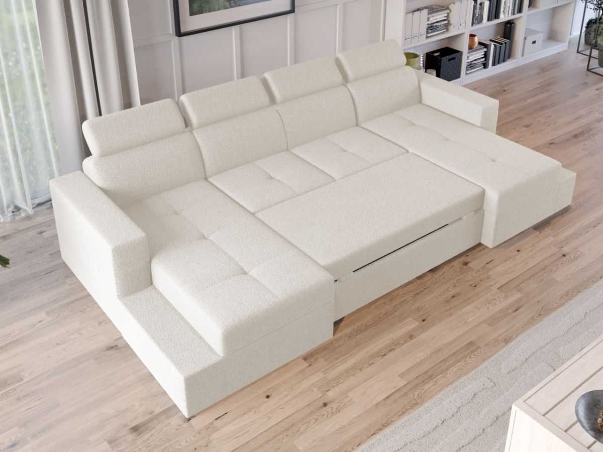Coltar U Extensibil Paloma plusat aspect lana alba - Transport Gratuit