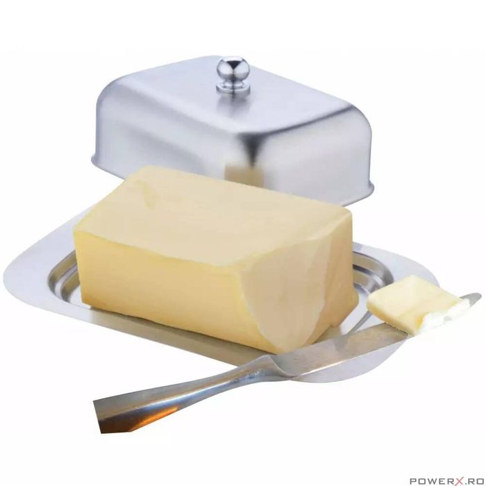 Untiera din inox, cu capac, 19x12,5x1cm, cutie pentru unt, Kinghoff