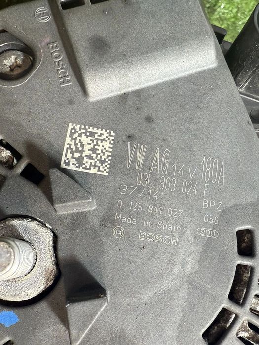 ALTERNATOR VOLKSWAGEN PASSAT B7 2.0 DIESEL 2014 COD OEM 03L903024F / 03L903024K / BREAK (Universal) 2010-2014