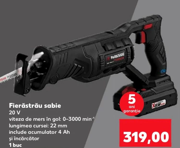 Vand Fierastrau sabie 20V Parkside Performance