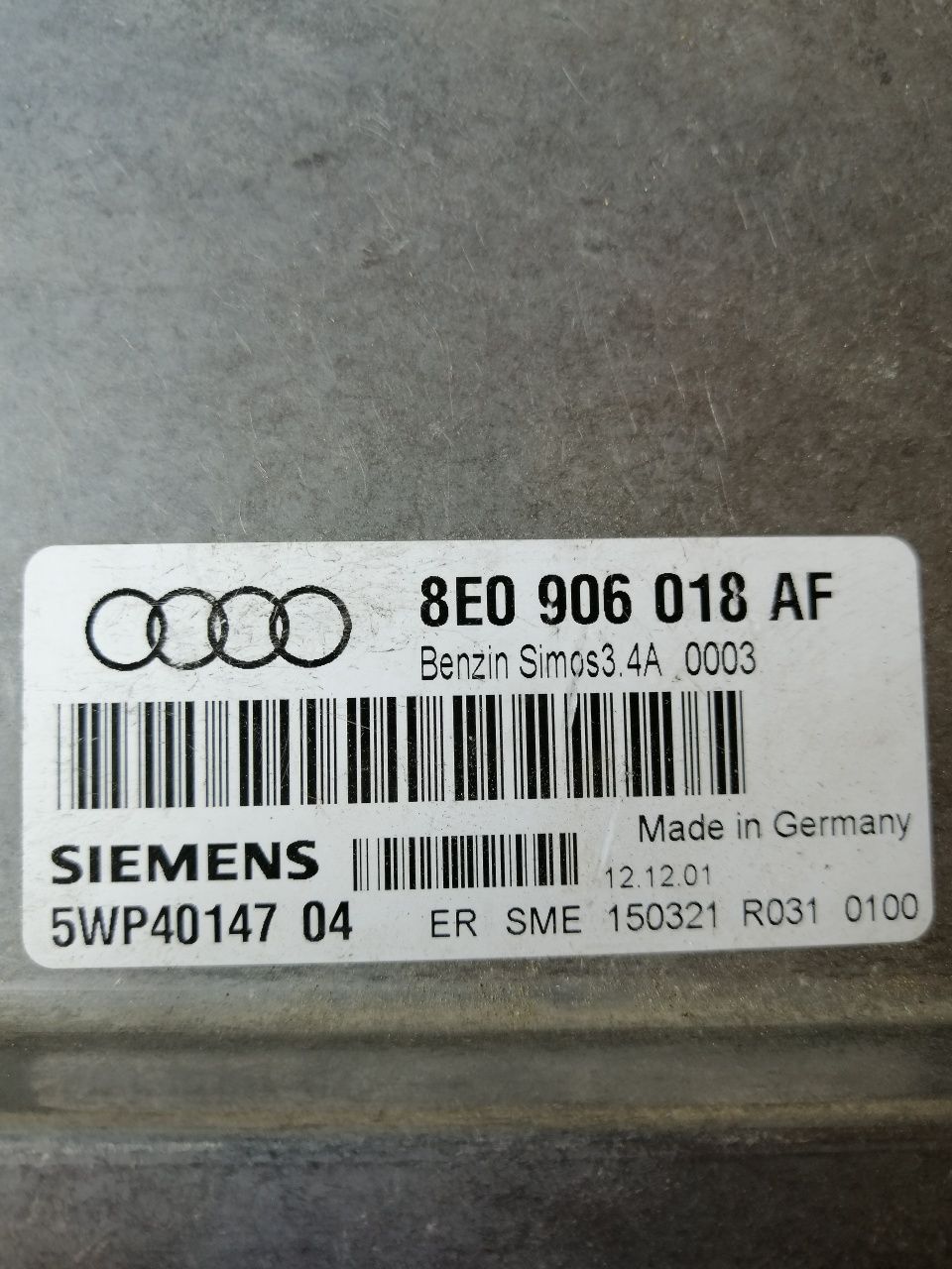 Ecu calculator motor Audi A4 B6  1.6 benzina ALZ cod 8E0 906 018 AF