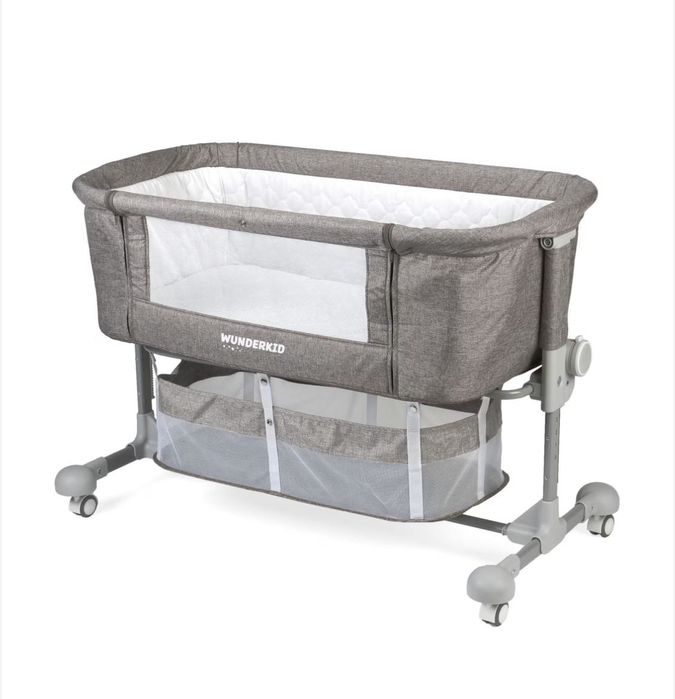 Бебешко легло 2in1 co-sleeper Wunderkid - Sweet Dreams, сив