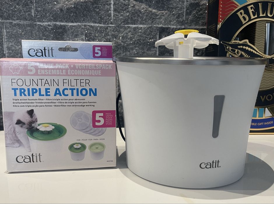 Catit Flower Fântână din oțel inoxidabil + 5 filtre