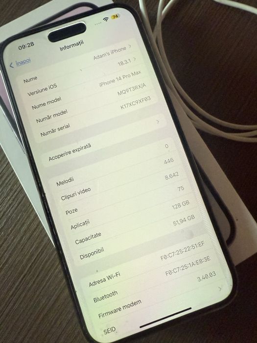 Vand iphone 14 pro max