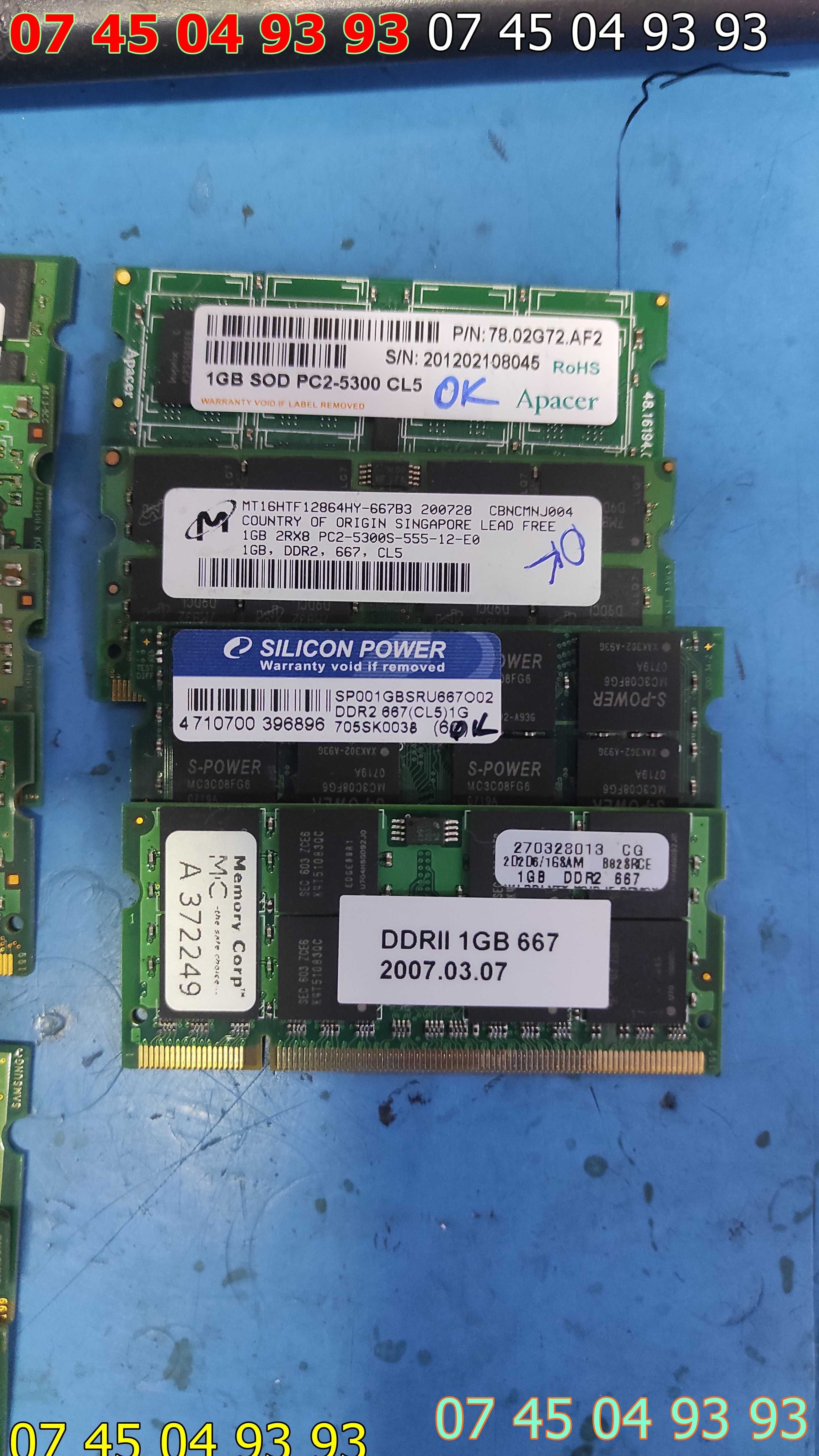 module ram laptopp DDR 2 1Gb si 2Gb testate pret in lista