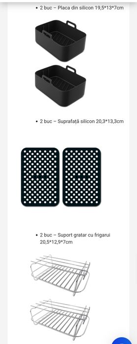 Air fryer 8.5L cu accesorii suplimentare
