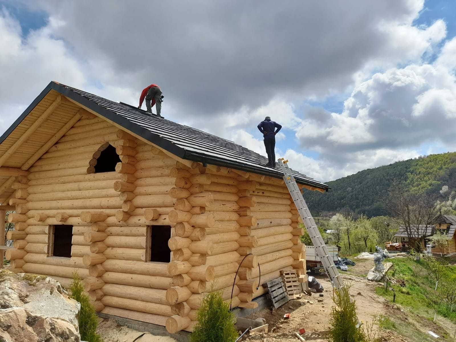 Cabane lemn rotund