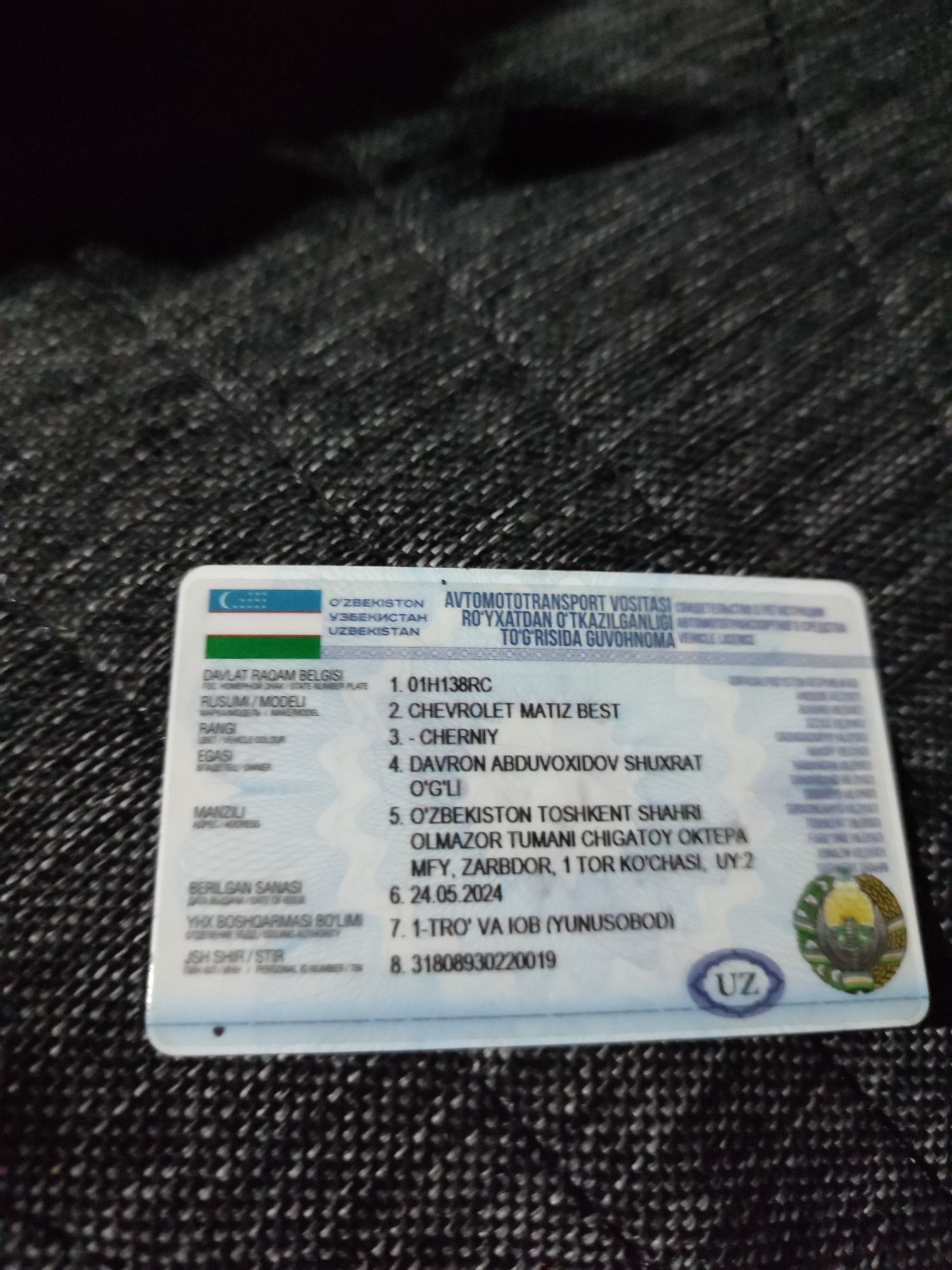 Matiz Best 2010 qora H4 ful