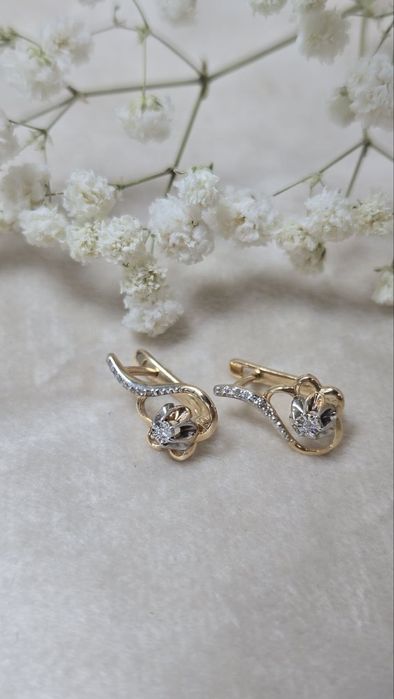 Серьги золотые детские ЖанТаС ломбард Астана