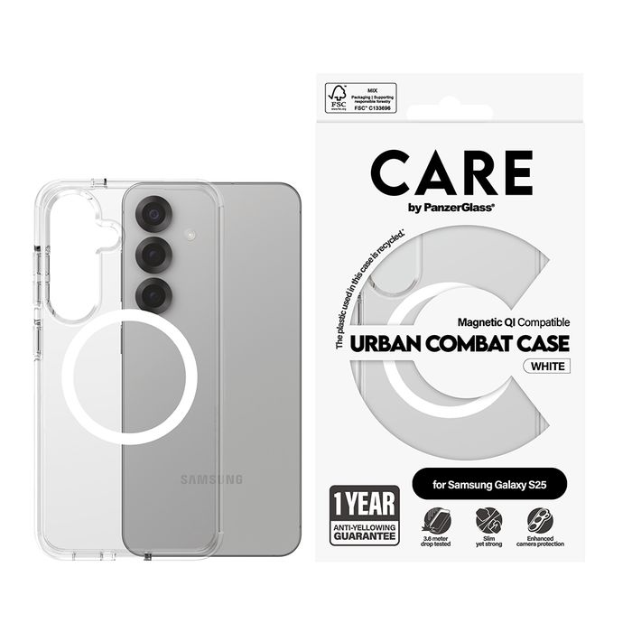 Husa Samsung S25 PanzerGlass Urban Combat Qi - Transparenta