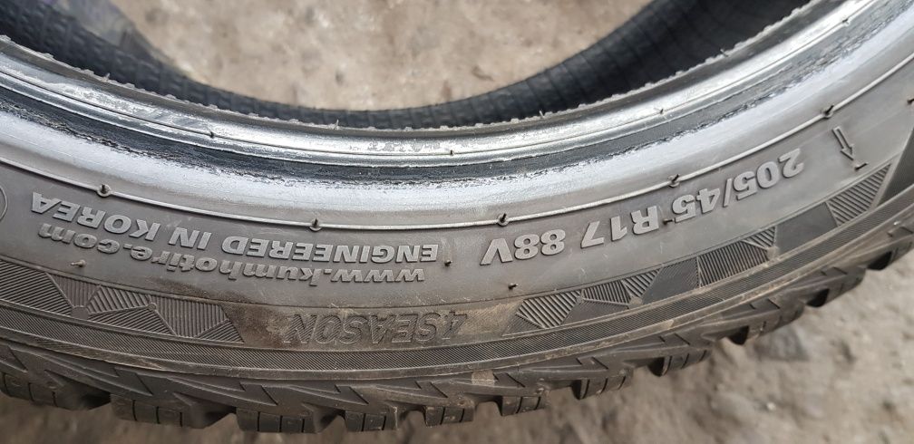 ВСЕСЕЗОННИ ГУМИ-2022г.-17цола-205/45-1бр.-100лв."KUMHO "