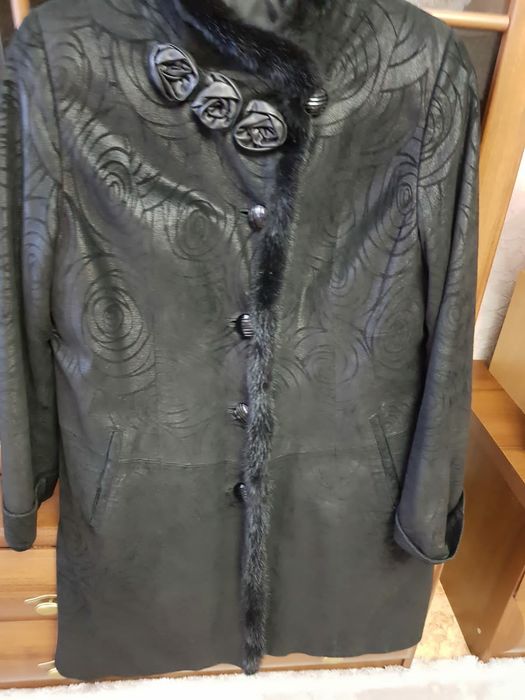 Плащ, кожа-нубук