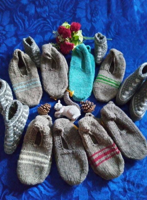 Вълнени чорапи от домашна вълна с тройна нишка на конеца 10 лв.