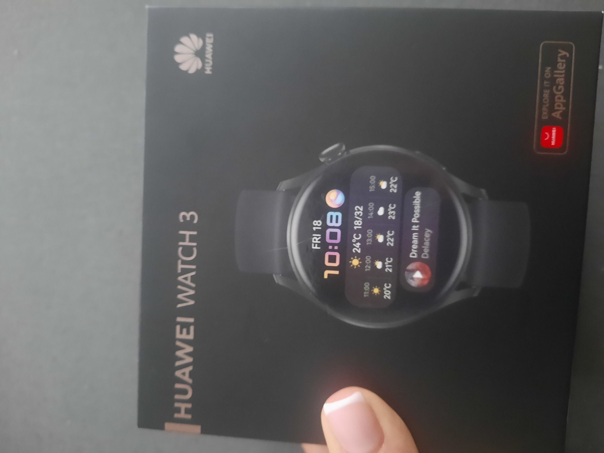 Часовник Smartwatch Huawei Watch 3, 46 mm, Silicone Strap, Black