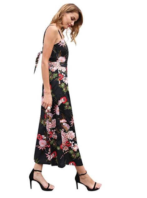 Rochie Simplee Apparel, fara spate, floral, romper, jumpsuit, S