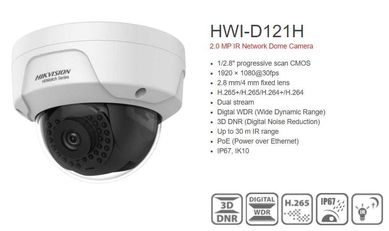 HIkVision HWI-D121H IP PoE Камера H.265+ 2Mpx IK10 IP67 ВандалВодоуст.