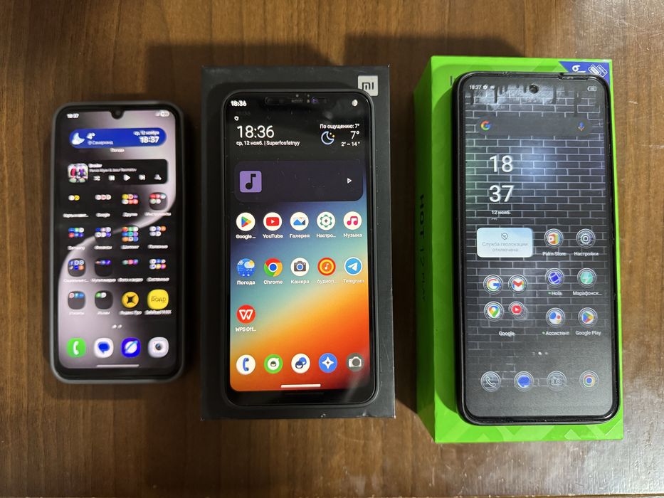 Telefonlar sotiladi (Galaxy A24, Mi 8, infinix hot 12 play)