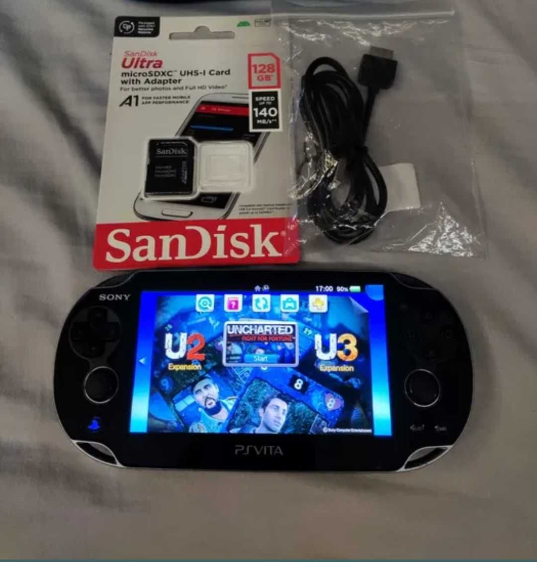 Ps Vita Oled modat cu adaptor SD2VITA și SanDisk Ultra 128gb