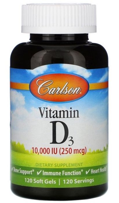 Высококонцентрированные капсулы Vitamin D3 от Carlson Labs (США).
Офиц