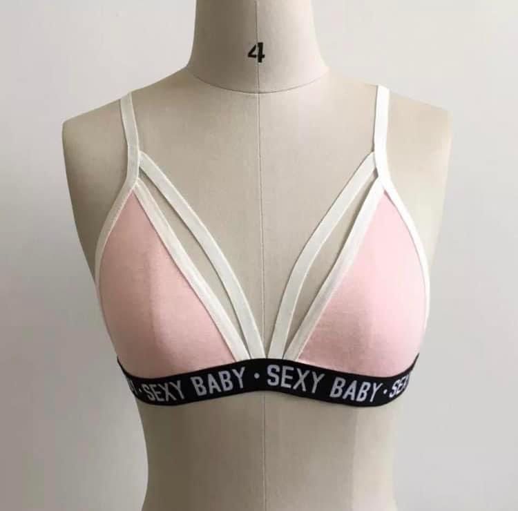 Текстилни бюстиета с ластик SEXY BABY в черно , бяло , сиво и розово !