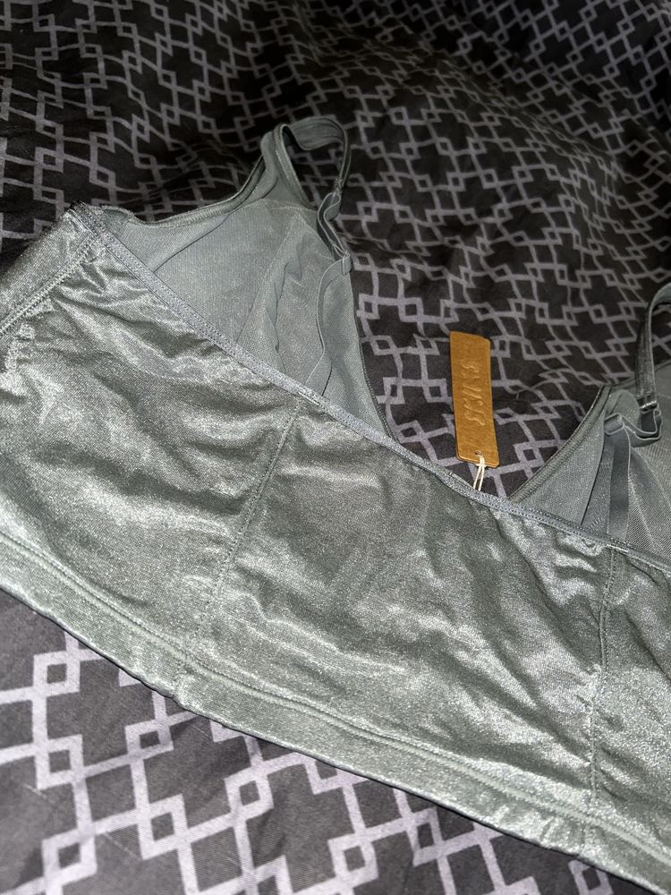 SKIMS Glissenette corset топ в цвят “thunder”