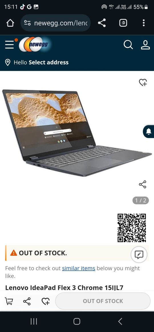 LENOVO NTB IP Flex 3 Chrome 15IJL7-Celeron N4500, 15.6" FHD-touch, 4GB