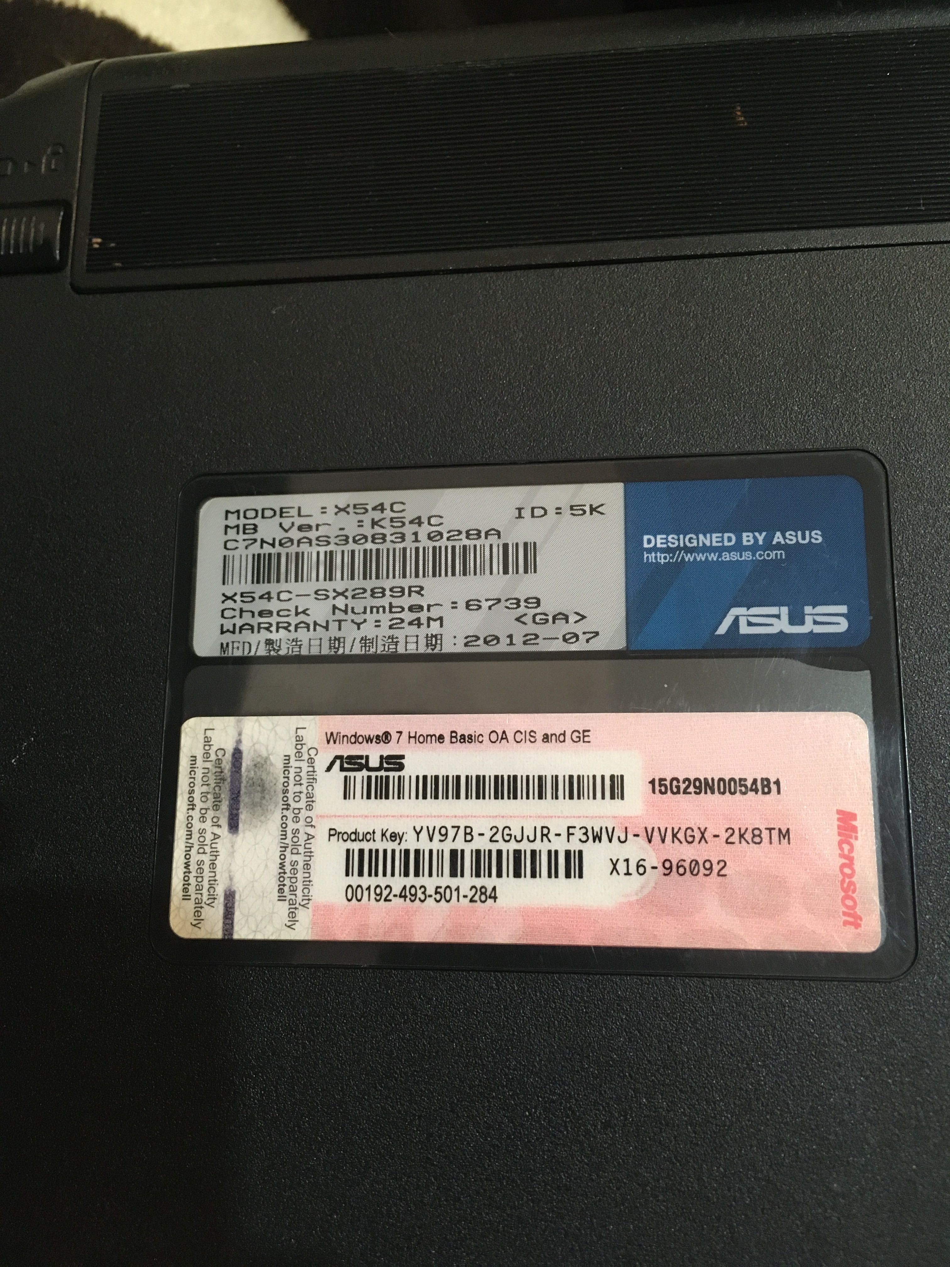 Ноутбук Asus X54C
