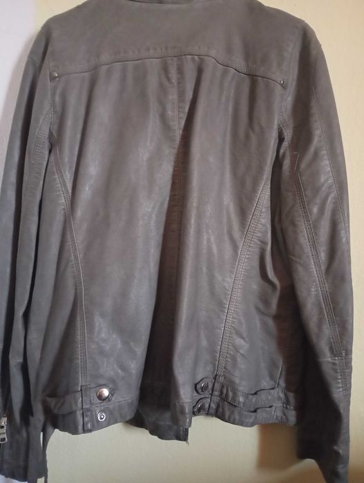 Geaca piele gri marime 42