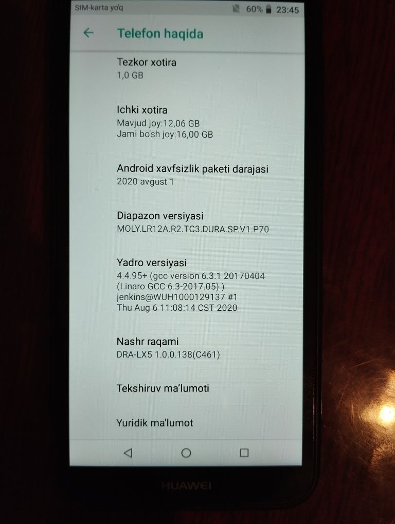 Huawei Y5 Lite telefon sotiladi