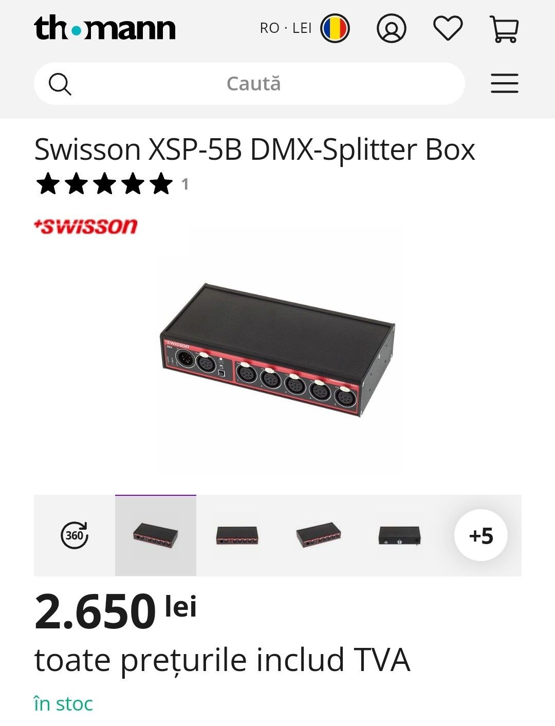 Splitter DMX Box  Swisson XSP, amplificator DMX